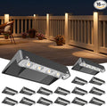 NIORSUN Solar Deck Lights Outdoor 16 Pack, IP65 Waterproof Large Size LED Stair by NIORSUN