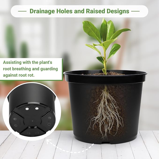 GREANER 5 Gallon Pots for Plants, Plastic Seed Starting Container for Succulents - Image 4