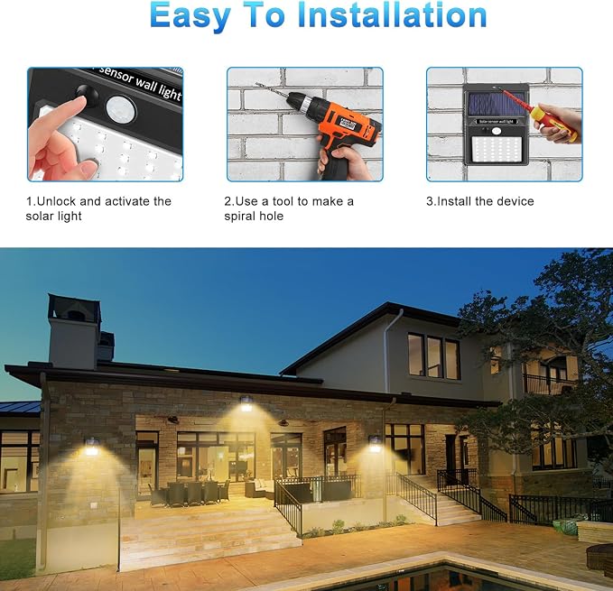 Solar Lights Outdoor, 6 Pack Solar Motion Sensor Outdoor Lights - Image 6