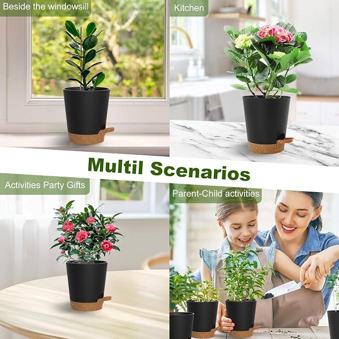 Self Watering Pots, 4 inch Flower Pots - Image 6