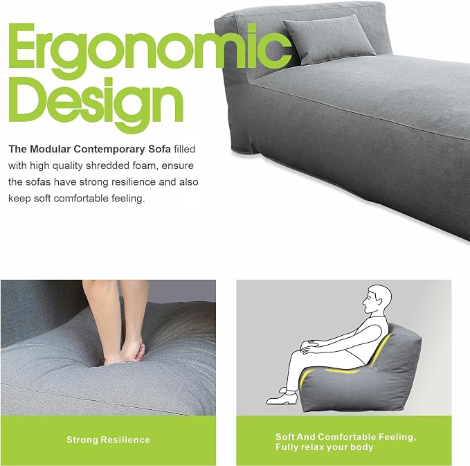 Outdoor Bean Bag Lounger Chair, Big Comfy Outdoor Daybed - Image 3