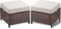 Patio Ottoman Outdoor Wicker Side Table by ACTREST
