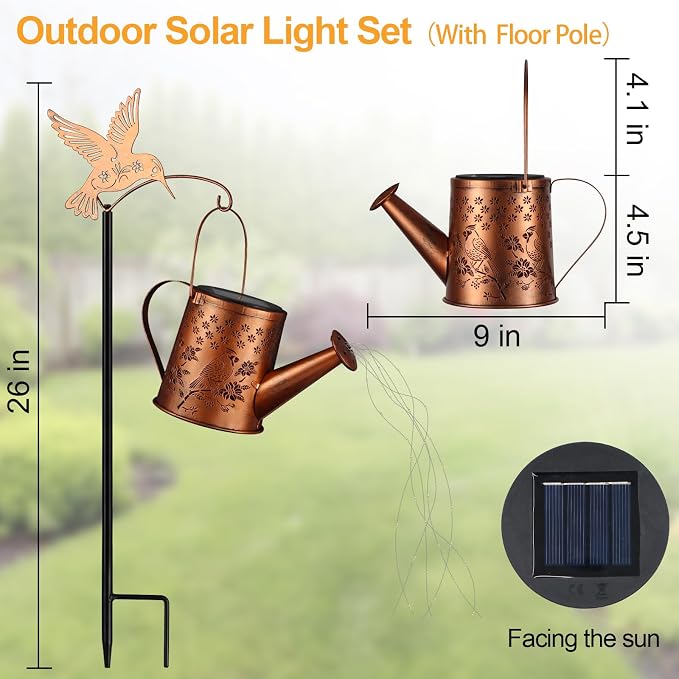 Outdoor Hanging Solar Lantern Waterproof Set Outside Metal Openwork Cardinal - Image 4