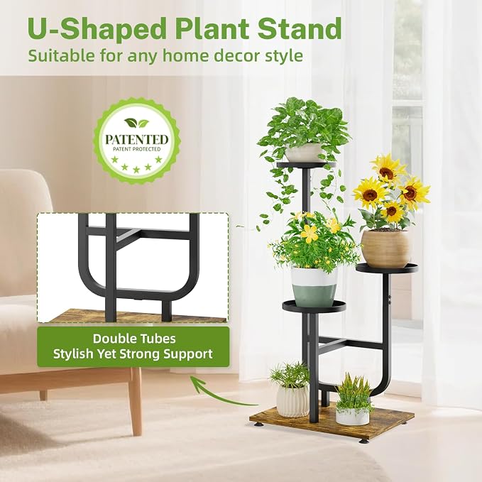 iDavosic.ly 3 Tier Plant Stand Indoor, Corner Tiered Multiple Flower Holder - Image 5