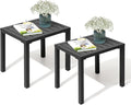 Crestlive Products Outdoor Side Table Set of 2, Aluminum Rectangular Side/End by CrestliveProducts