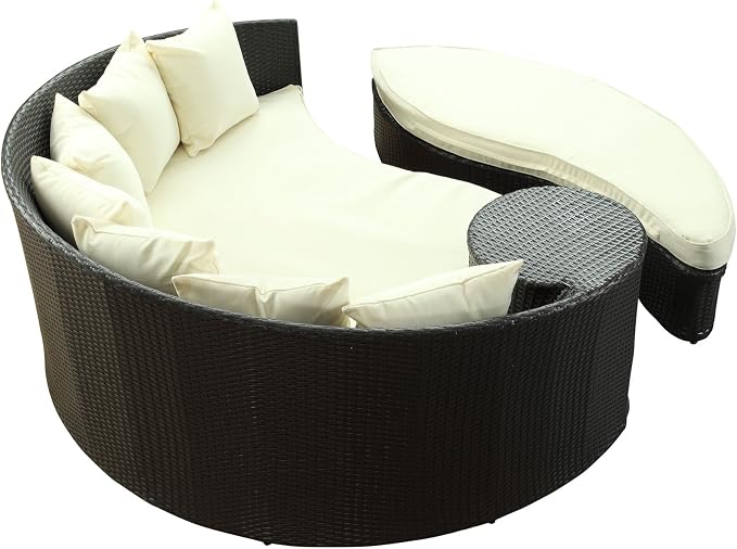 Modway Taiji Outdoor Patio Daybed in Espresso White - Image 4