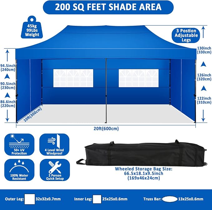COBIZI 10x20 Pop Up Canopy - Image 4