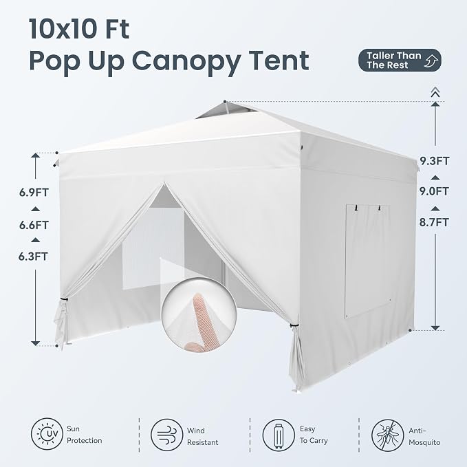 PHI VILLA 10x10 Pop Up Canopy Tent - Image 6
