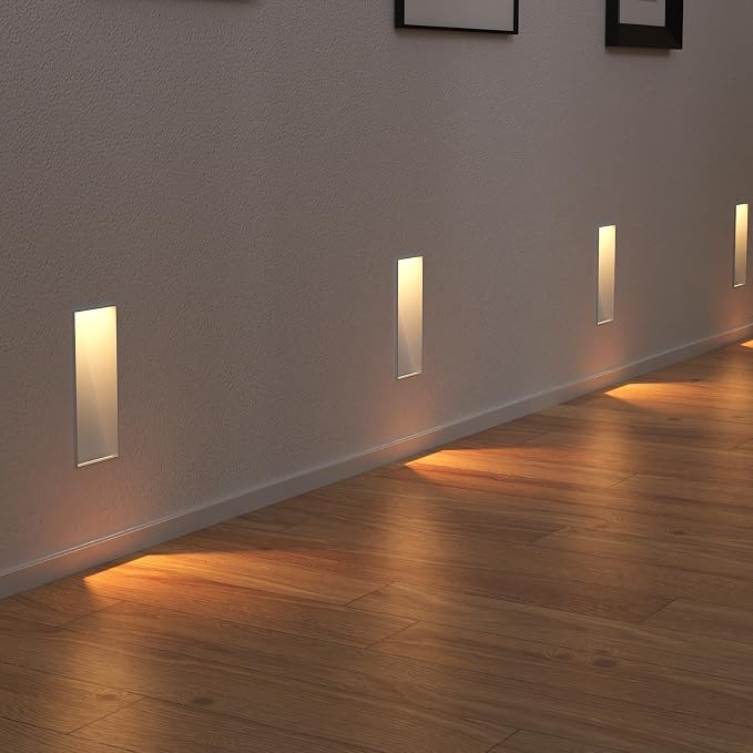 12 Pack Trimless Recessed Step Lights, 2W 3000K Warm White Wall Light, Indoor - Image 5