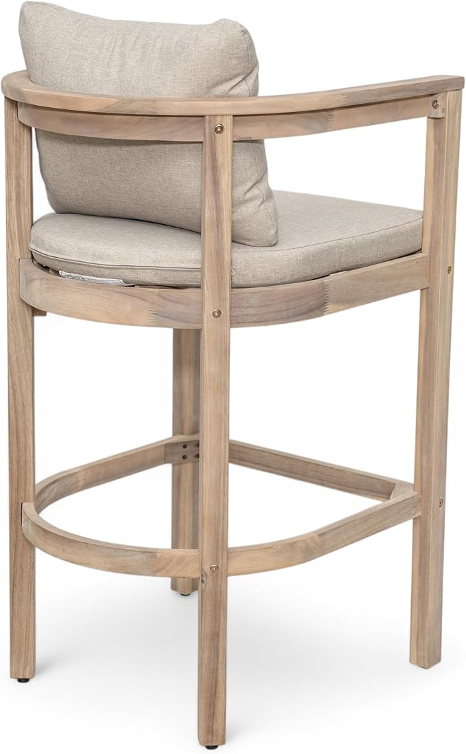 Christopher Knight Home Kuart Acacia Wood Outdoor Bar Stool Set of 2 - Image 9