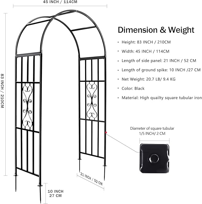 Arbors, Curved Metal Endurable Iron Trellis Plants Stand Use - Image 3