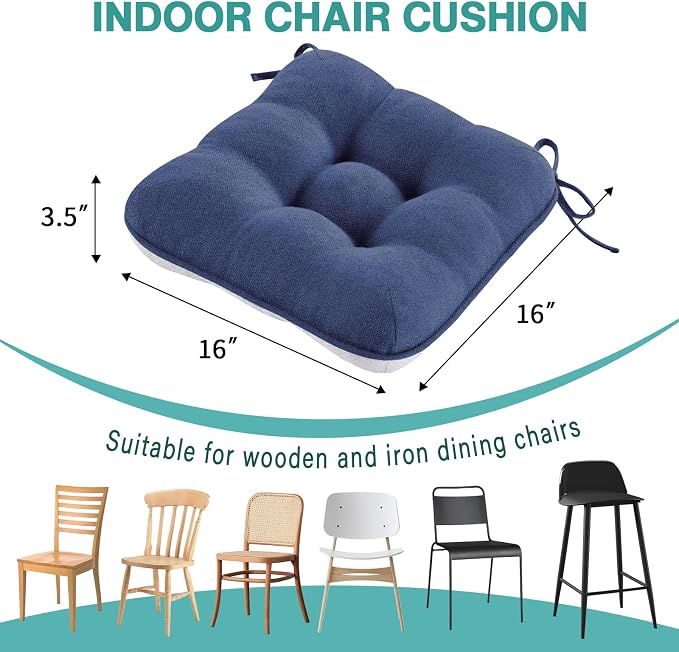 BETU Chair Cushions for Dining Chairs Set of 6, 3.5" Thick Kitchen Table Chair - Image 9