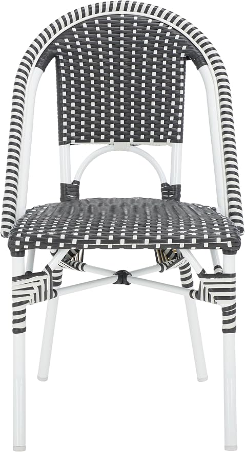 SAFAVIEH Outdoor Collection Torino Grey & White Parisian Bistro Chair Set of 2 - Image 7