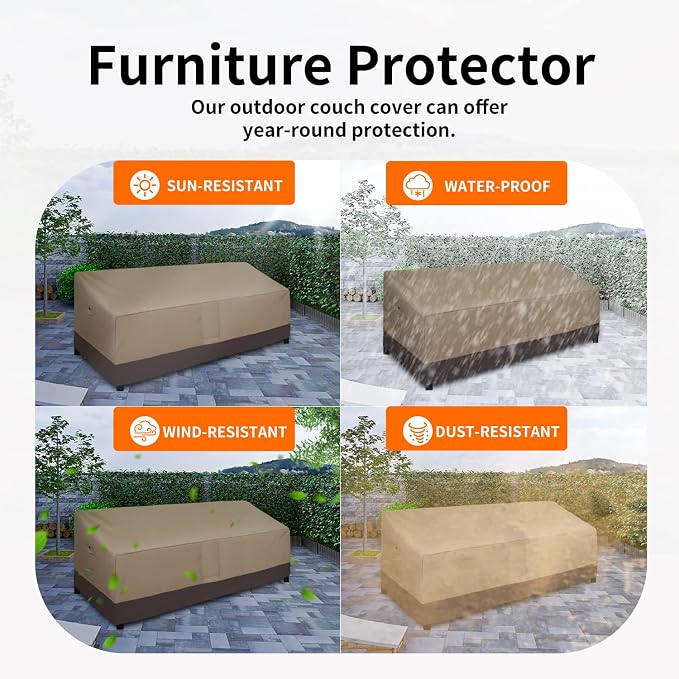 Easy-Going Waterproof Outdoor Couch Cover, Heavy Duty 4-Seater Patio Sofa Cover - Image 5