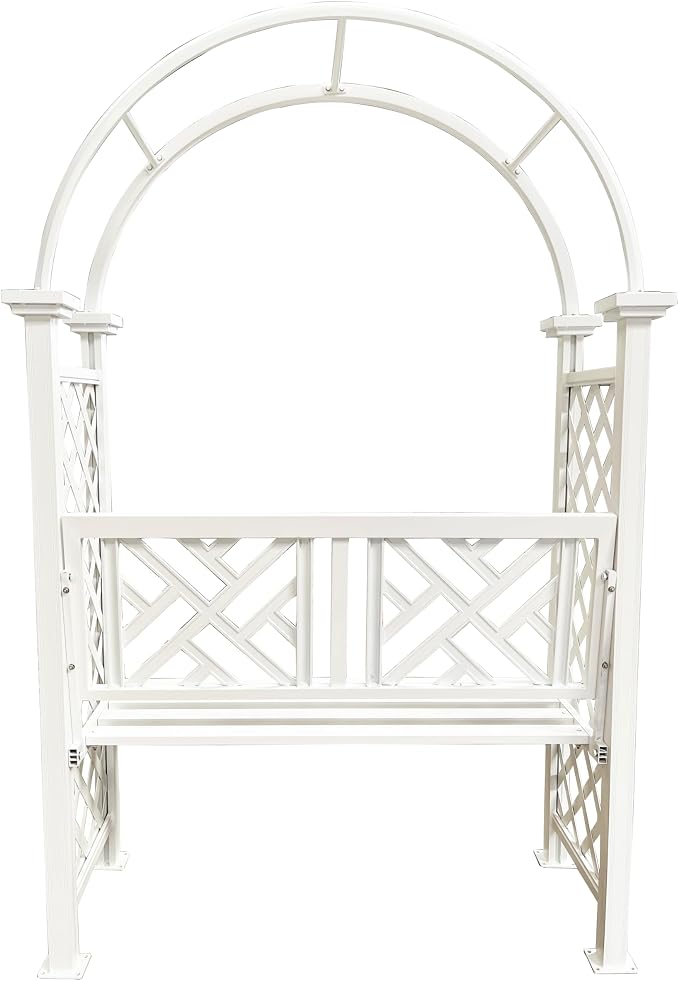 Oakland Living White Aluminum Garden Arbor Arch - Image 5