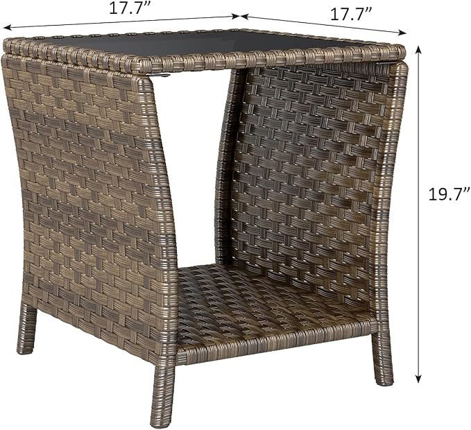 Kinfant Rattan Patio Side Table - Image 3