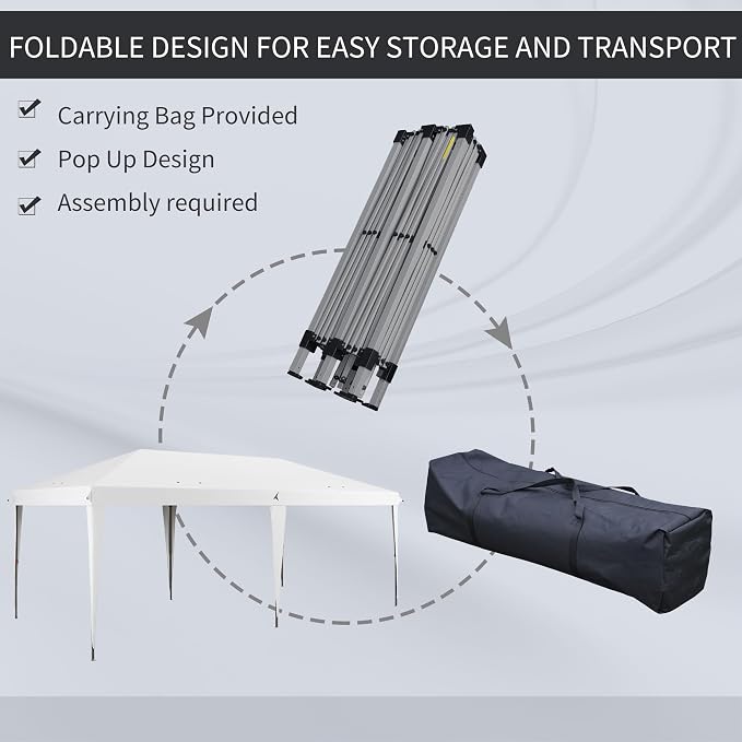 Outsunny 10' x 19.2' Pop Up Canopy Tent, Heavy Duty Tent - Image 3