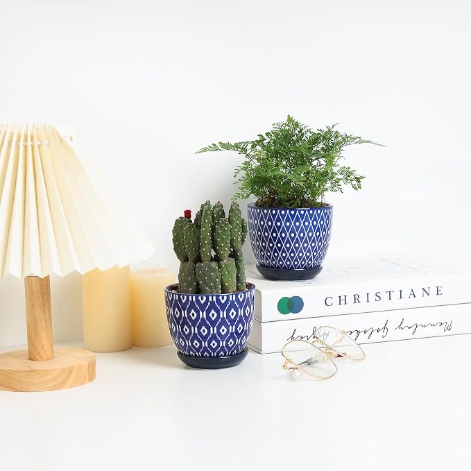 Selamica Ceramic Succulent Pots, 4.6 Inch Small Plant Pots - Image 4