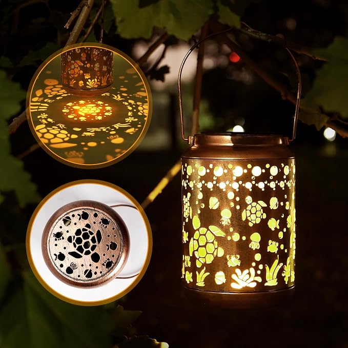 Turtle Solar Lantern Outdoor Turtle Decor Garden Decor Waterproof Light Hanging - Image 4