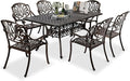 VINGLI 7-Piece Outdoor Dining Set, Cast Aluminum Patio Furniture Set by VINGLI