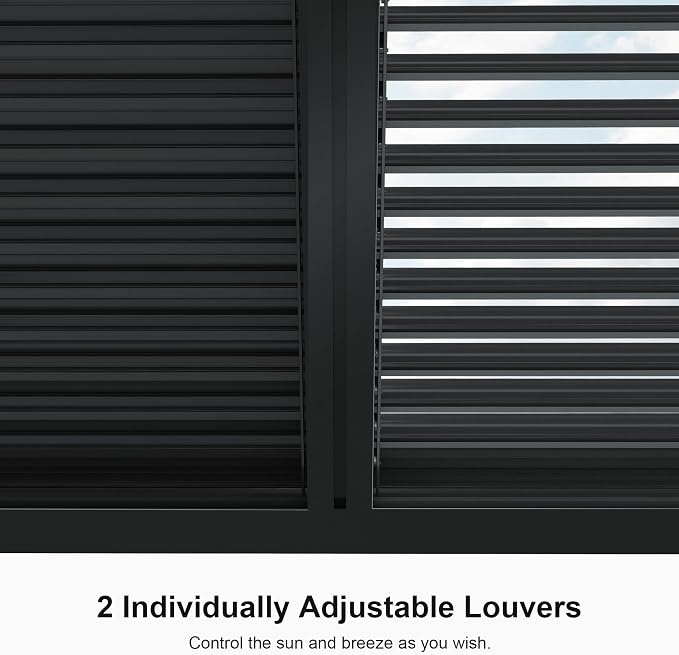 PURPLE LEAF LED Louvered Pergola 94AS 11'x 13' Full Aluminum Frame and - Image 5