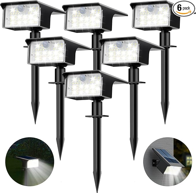 Nipify Solar Spot Lights Outdoor Motion Sensor, 3 Modes Solar Landscape by Nipify