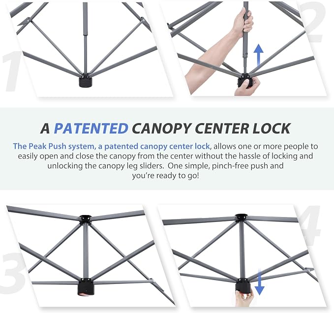 EAGLE PEAK 13x13 Straight Leg Pop Up Canopy Tent Instant Outdoor Canopy Easy - Image 6