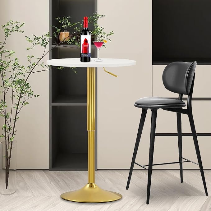 CLATINA Round Bar Pub Tables Set of 8, 360° Swivel High Top Cocktail Table - Image 8