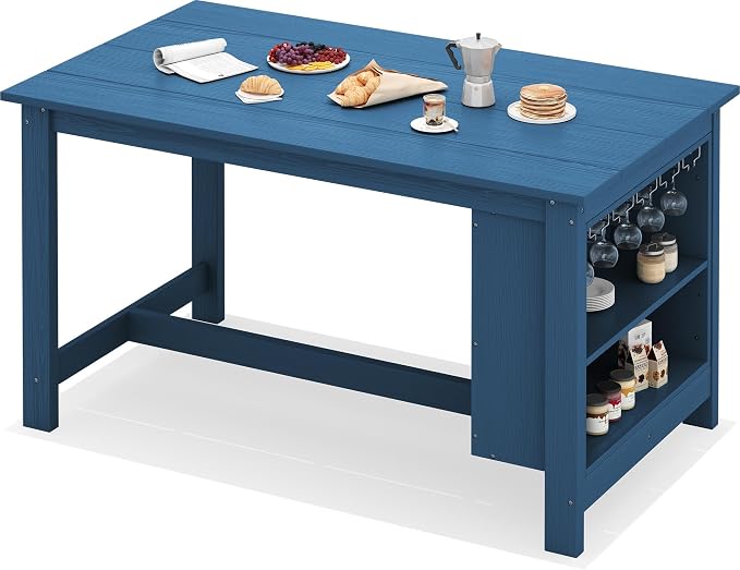 SERWALL Outdoor Bar Table, All Weather HDPE 36" Counter Height Dining Table by SERWALL