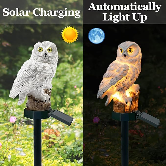 DOUBLE 2 C Solar Garden Light Outdoor, Owl Solar Garden Stake Light, Waterproof - Image 3