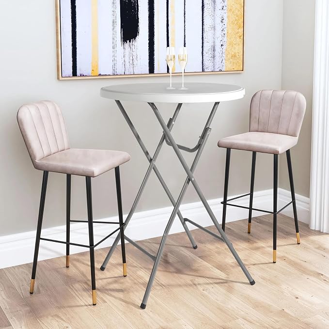 VINGLI 32" Plastic Folding Round Table Bar Height, HDPE Matrial - Image 8