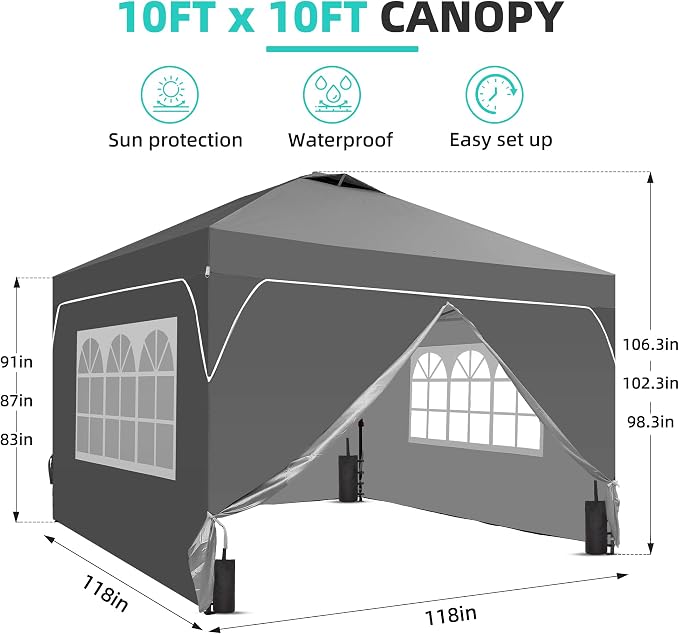 GDY 10x10FT Pop Up Canopy Tent - Image 2
