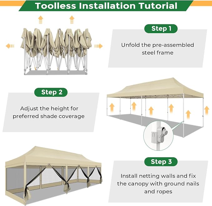 COBIZI 10x30 Heavy Duty Pop Up Canopy - Image 7