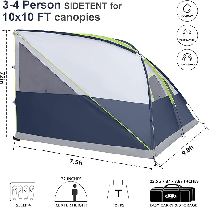 UNP Camping Cube | Pop Up Canopy Side Tent - Image 2