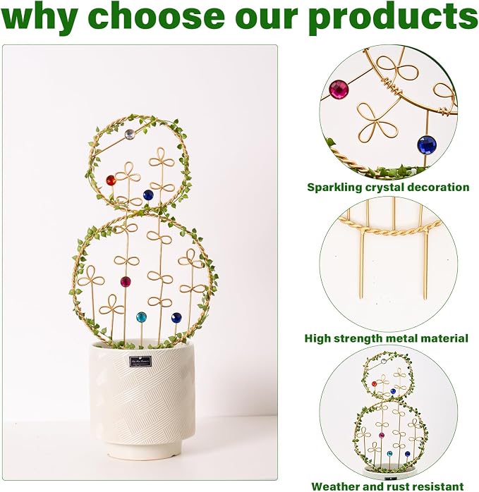 2PCS Hoya Trellis Plant Support Indoor Metal Frame Unique Trellis - Image 4