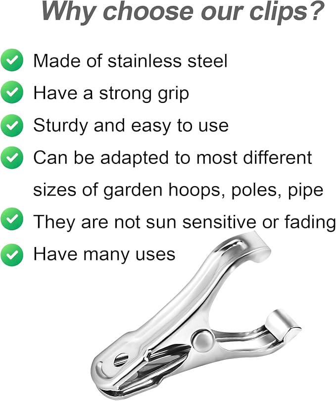 80 Pcs 2inches Gardening Clips for Netting, Metal Clamps Made of Stainless Steel - Image 6