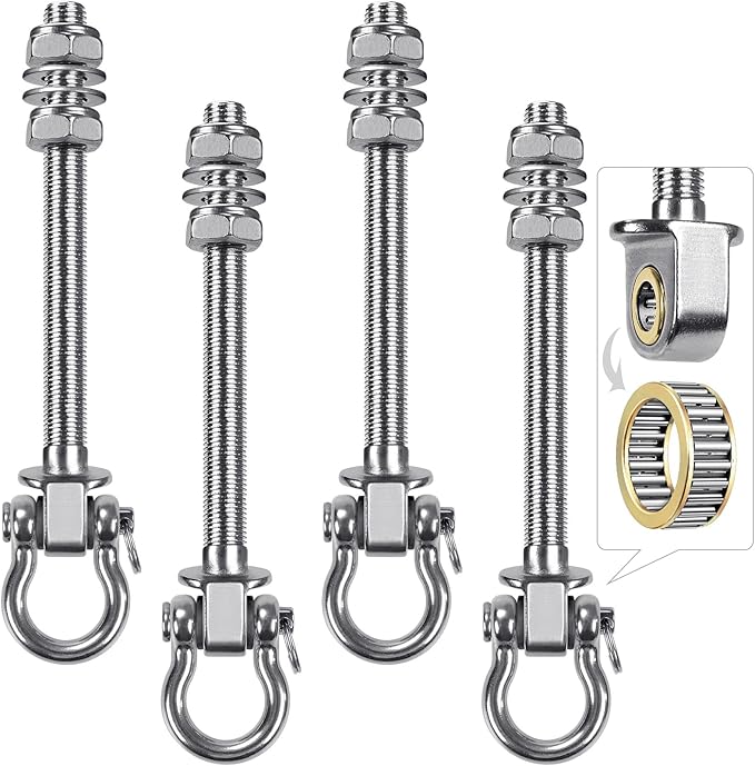 SELEWARE Heavy Duty Bearing Swing Hangers, 4 Pack Stainless Steel Swing Hooks by SELEWARE
