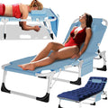 MOPHOTO Beach Lounge Chair, 5-Position Adjustable Tanning Chair by MOPHOTO
