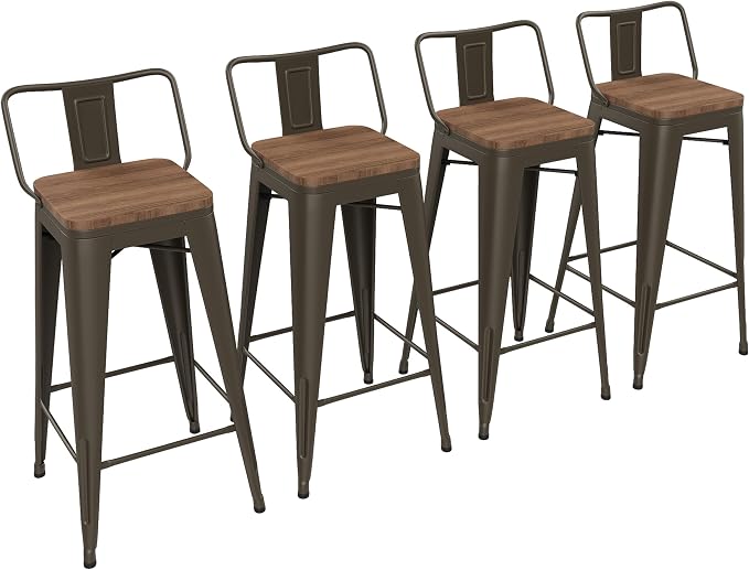 Yongchuang 30 inch Bar Stools Set of 4 Bar Height Metal Barstools by YongchuangInternational