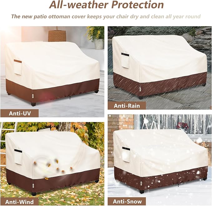 3-Seater Heavy Duty Patio Bench Loveseat Cover, 100% Waterproof Outdoor Sofa - Image 5