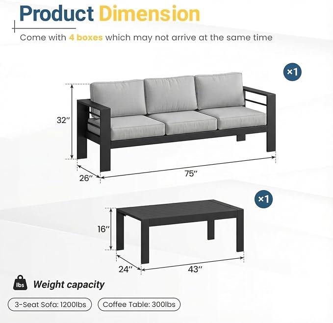 Solaste Aluminum Patio Furniture Set - Image 2