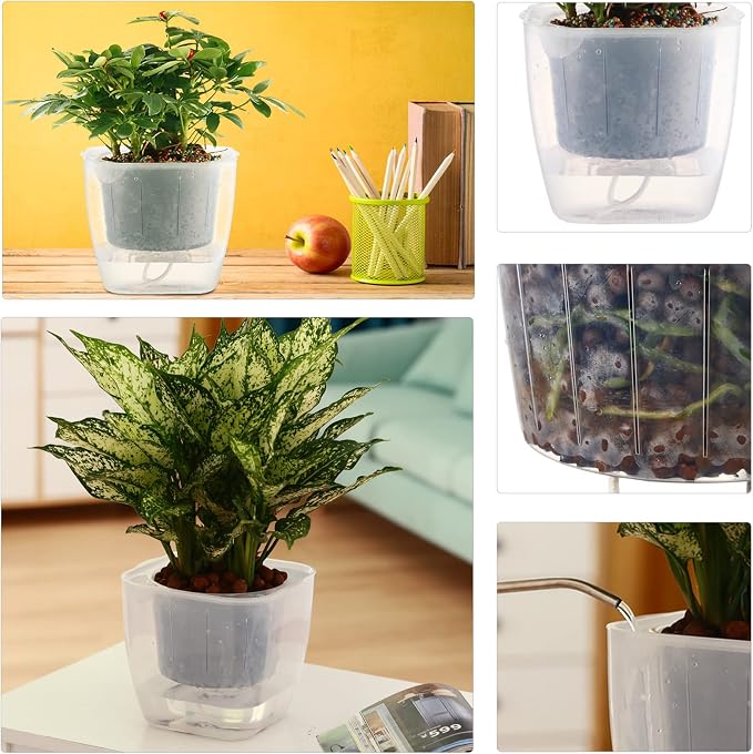12-Pack Clear Self Watering Planters - Image 6