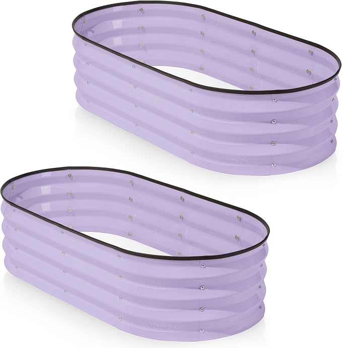 Plant & Plot Galvanized Raised Garden Beds Outdoor // 4×2×1 ft Planter Raised by PlantPlot