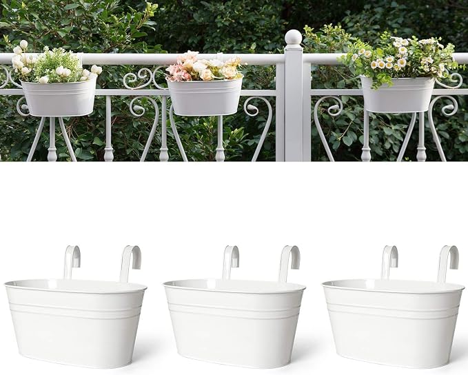 Dahey 3 Pcs 10.5 Inch Metal Iron Hanging Flower Pots by Dahey