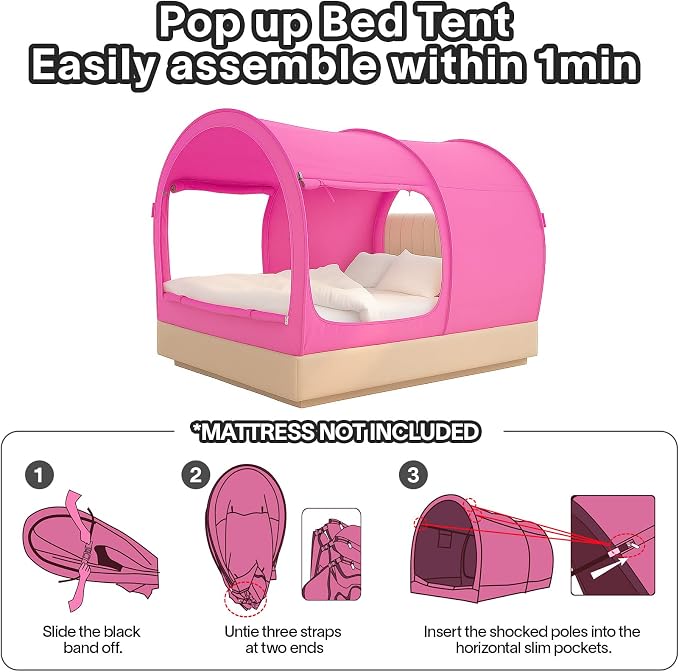 Alvantor® Bed Canopy Bed Tents Dream Tents Privacy Space Full Size Sleeping - Image 4