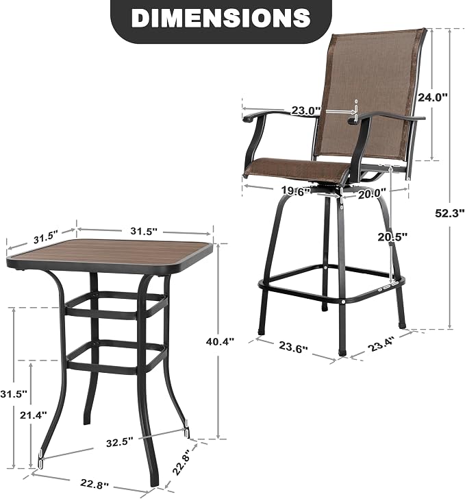 NUU GARDEN 5-Piece Outdoor Bar Set - Image 6