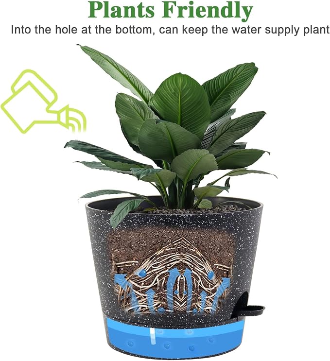 Self Watering Pots for Indoor Plants, 12 inch Planters - Image 2