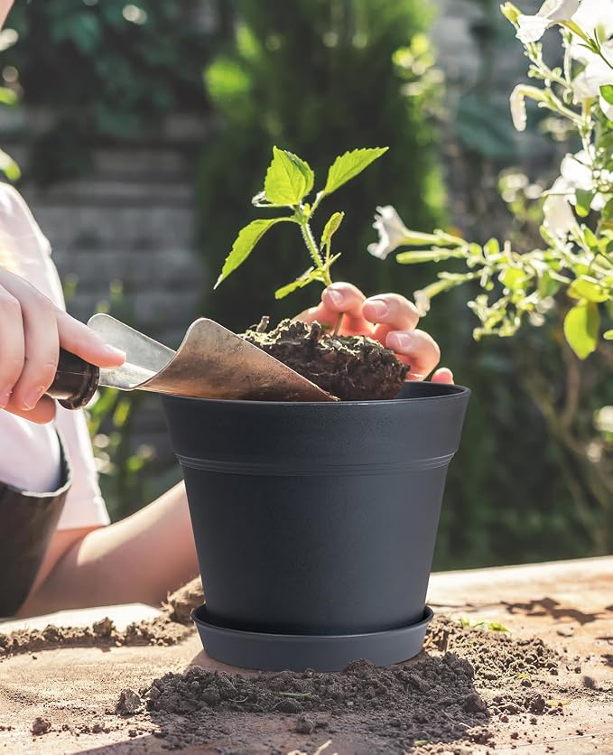 homenote Pots for Plants, 15 Pack 6 Inch Plastic Planters - Image 3