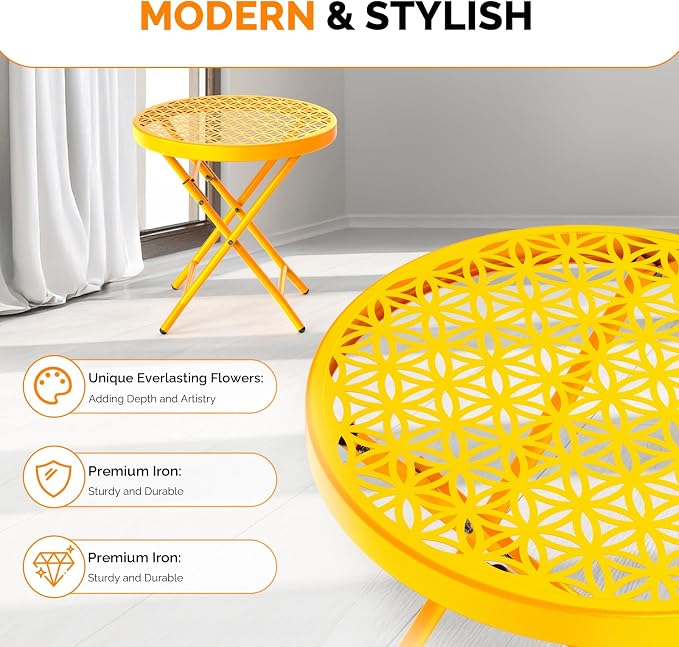VINGLI Patio Folding Side Table, Small Outdoor Table - Image 4