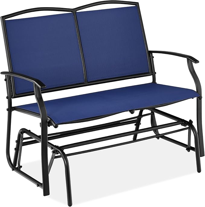 Best Choice Products 2-Person Outdoor Patio Swing Glider Steel Bench Loveseat by BestChoiceProducts